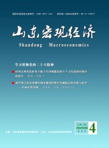 山東宏觀經(jīng)濟(jì)雜志